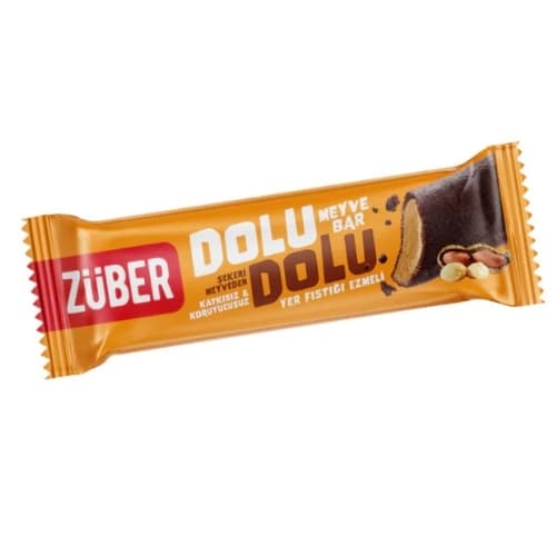 ZÜBER YER FISTIĞI DOLGULU VE KAKAOLU MEYVE BAR 30G