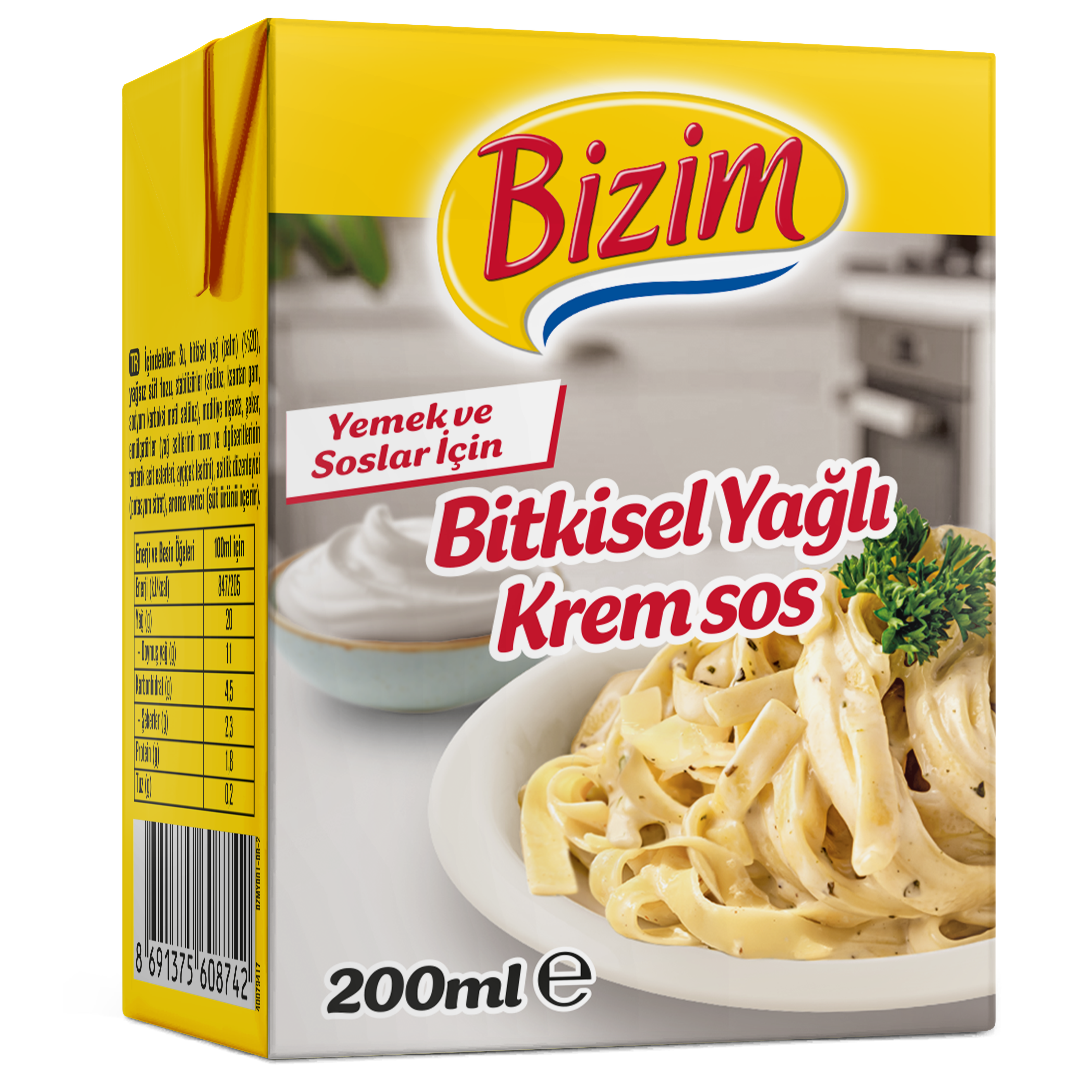 BİZİM BİTKİSEL KREMA %20 YAĞLI 200 G