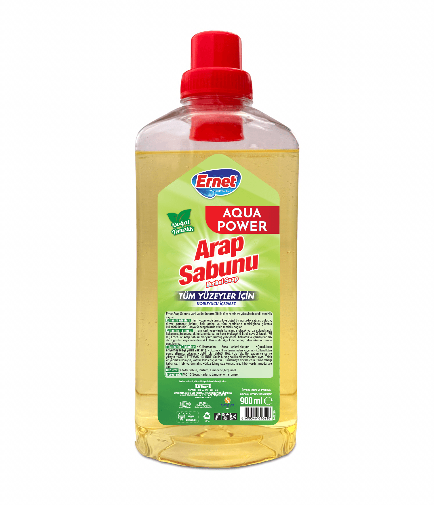ERNET AQUAPOWER ARAP SABUNU 900 ML