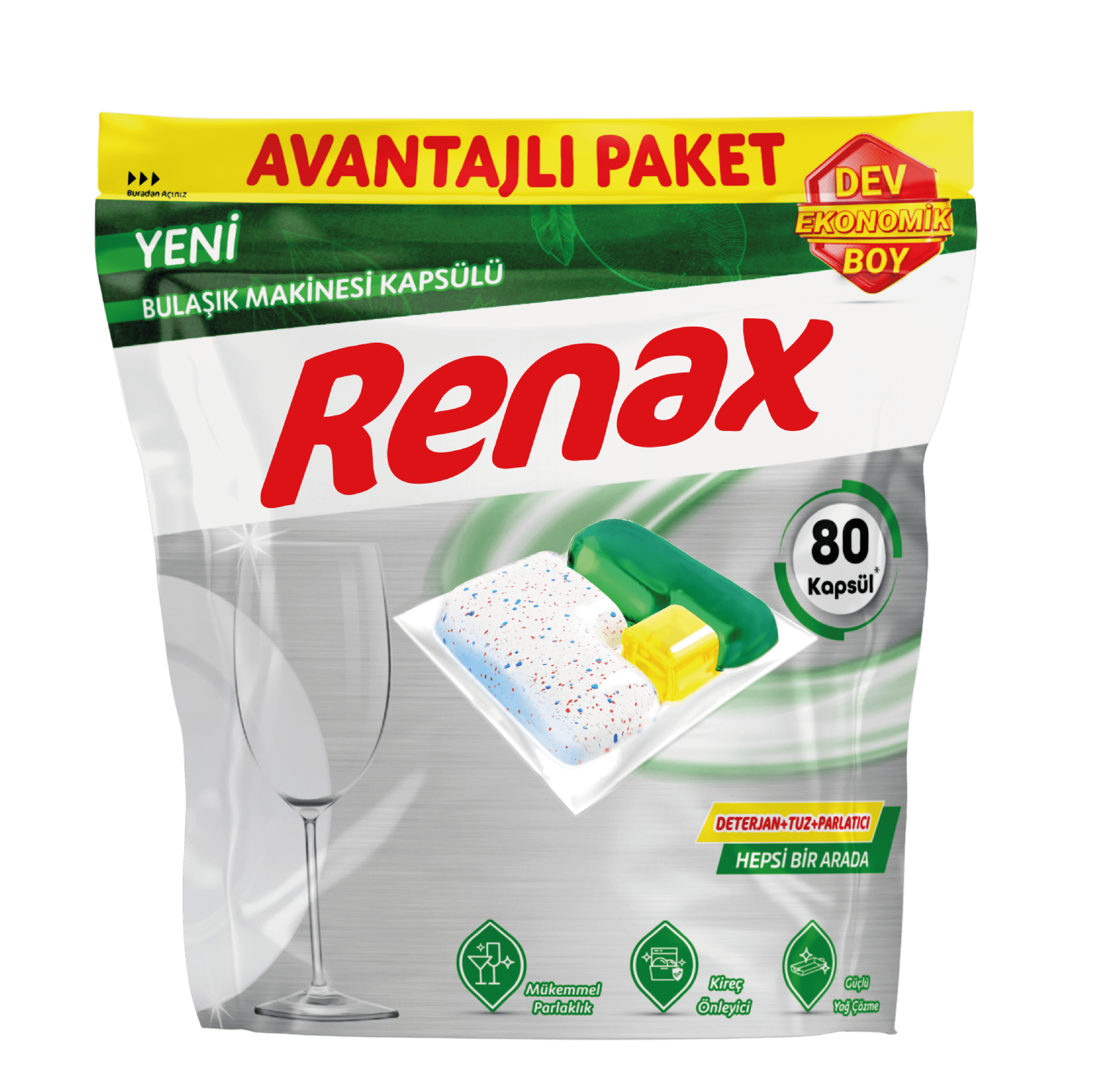 RENAX BULAŞIK MAKİNESİ KAPSÜLÜ 80'Lİ