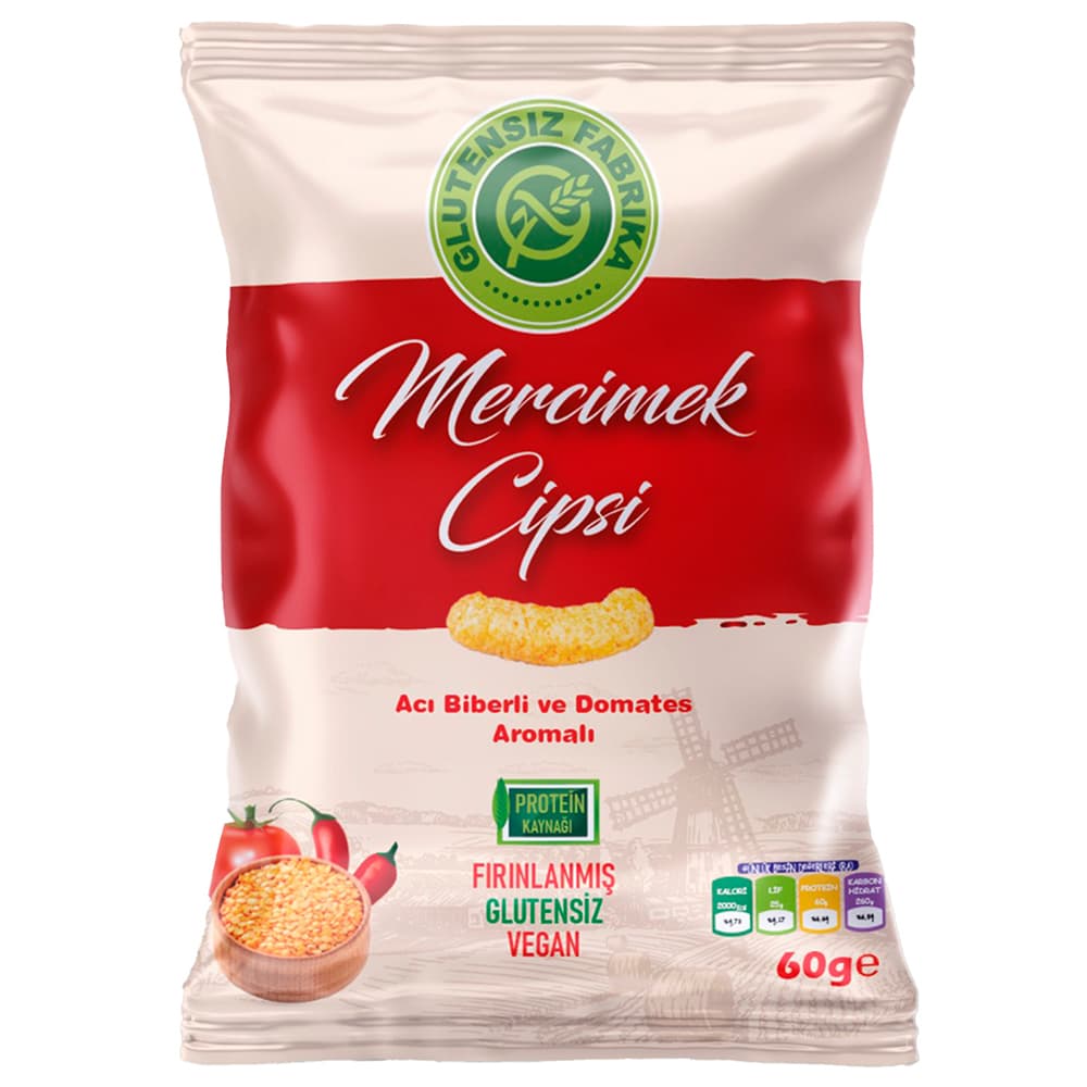 GLUTENSİZ FABRİKA ACI BİBER DOMATESLİ MER. CİPS